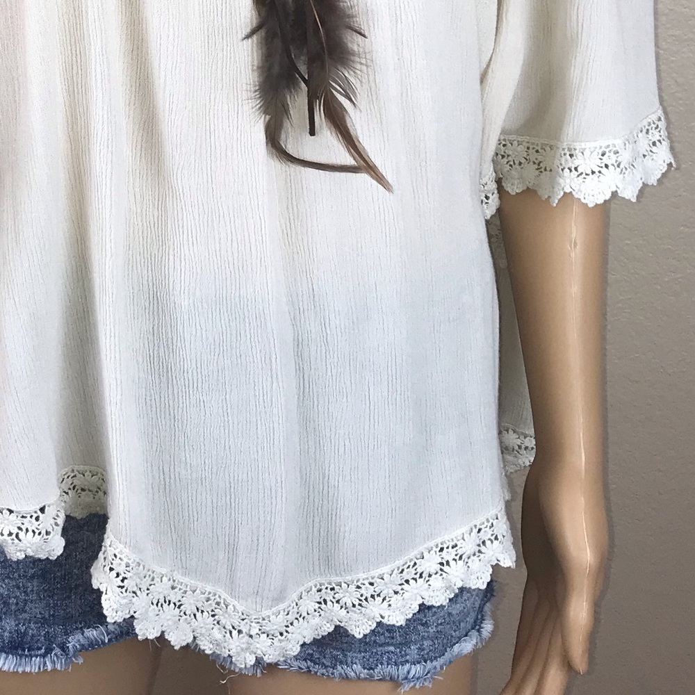 Entro Gauzy Boho Flutter Sleeve Kimono Blouse Top - Picture 4 of 6